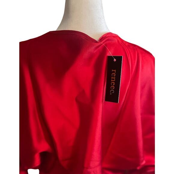 Renee C Twist Satin Cropped Blouse Size Medium NWT - Picture 7 of 9